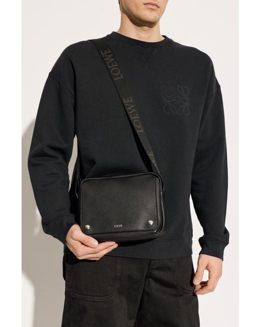Loewe Black 'Pebble Medium' Shoulder Bag for men
