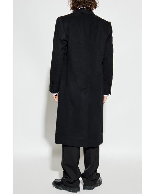 Dolce & Gabbana Black Wool Coat for men