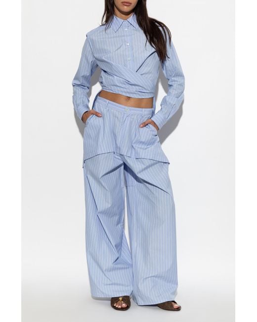 Loewe Blue Striped Pattern Trousers