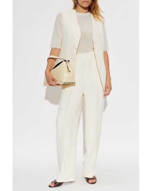 Fabiana Filippi White Long Cardigan With Decorative Knit Pattern