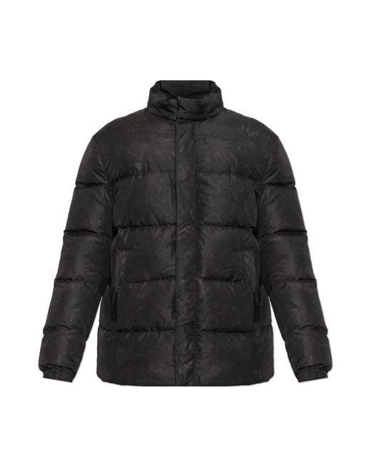Etro Black Puffer Jacket With Logo for men