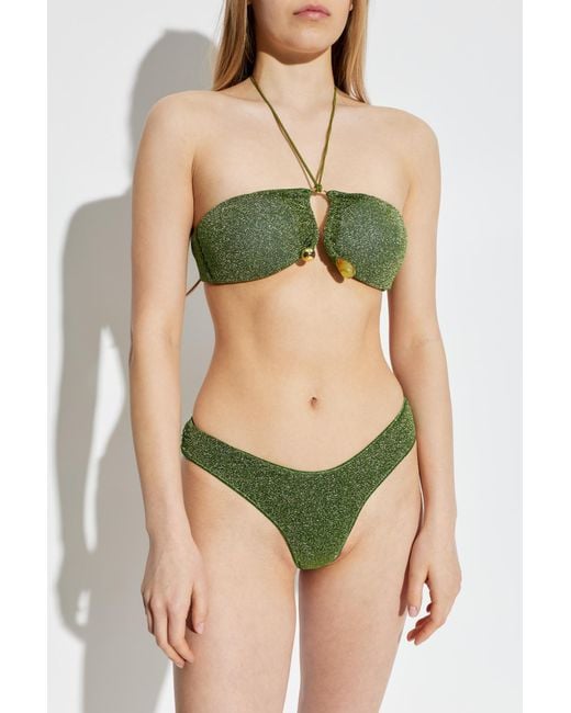 Oseree Green Two-Piece Swimsuit With Lurex Thread