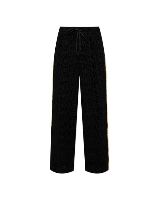 Versace Black Pants With Logo