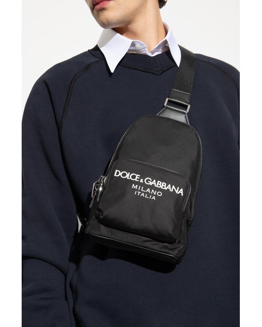Dolce & Gabbana Black One-Shoulder Backpack for men