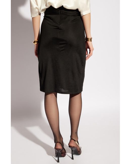 Saint Laurent Black Pencil Skirt With Pleats