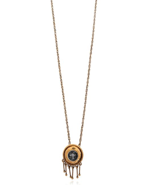 Versace Metallic Necklace With Pendant