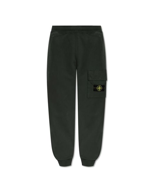 Stone Island Green Sweatpants for men