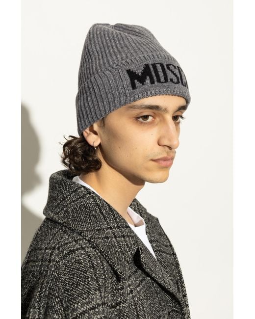 Moschino Black Cap With Logo
