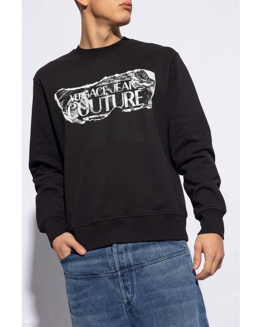 Versace Black Sweatshirt With Logo for men
