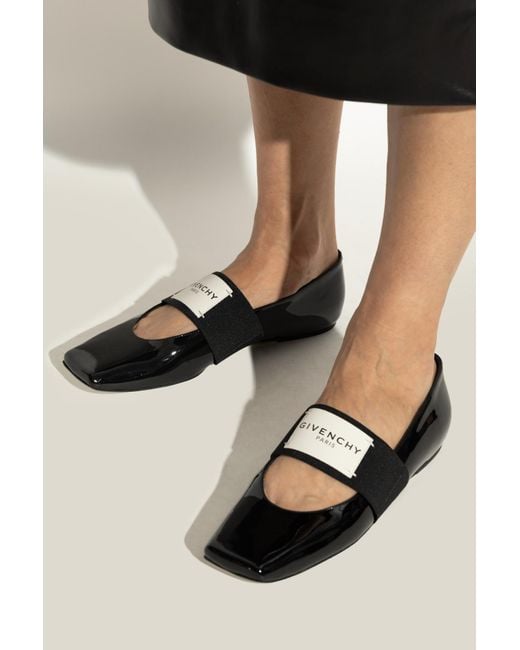 Givenchy Black Ballet Flats "Squared"