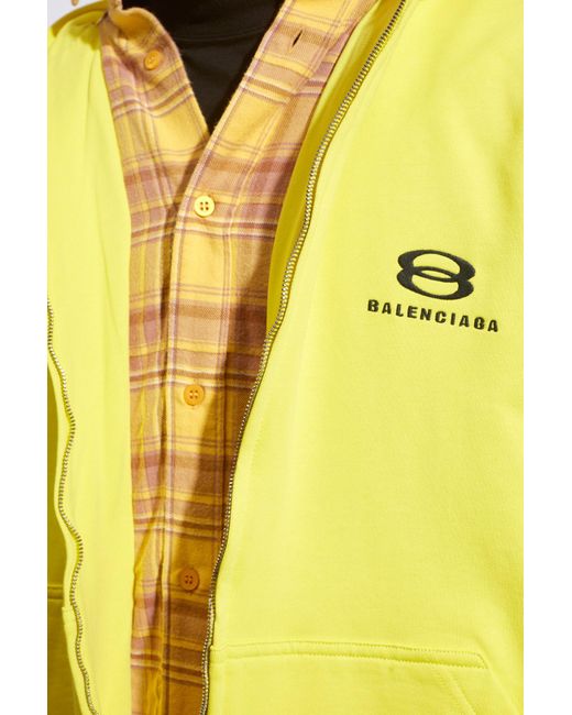 Balenciaga Yellow Unity Sports Icon Layered Oversized Hoodie for men