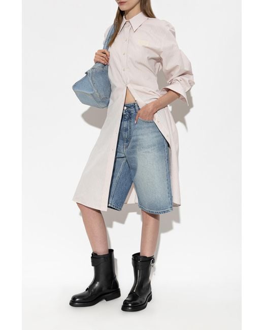 McQueen White Cotton Dress With Pockets