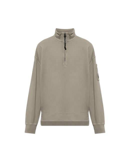 C P Company Natural Sweatshirt With Stand-Up Collar for men