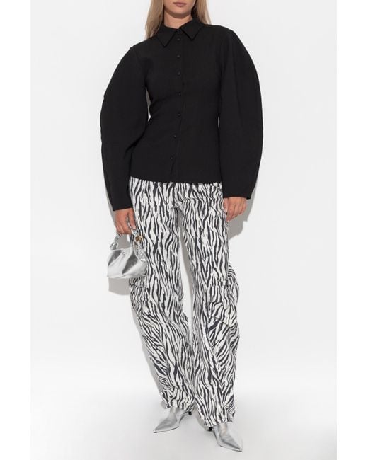 ROTATE BIRGER CHRISTENSEN Black Darted Shirt