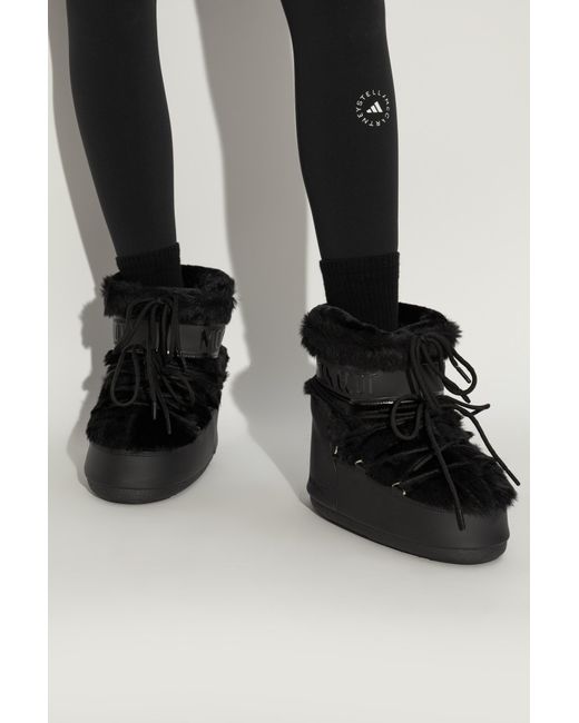 Moon Boot Black Snow Boots Icon Low Faux Fur