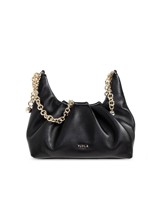 Furla Black "Delia Mini" Shoulder Bag