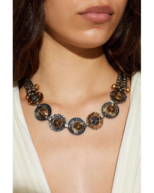 Versace Metallic Brass Necklace