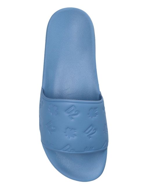 DSquared² Blue Flip-Flops With Logo for men
