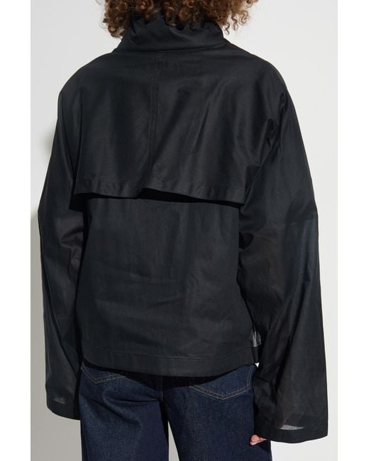 Jil Sander Blue Jacket With Stand-Up Collar