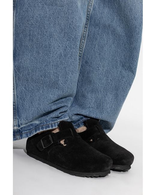 Birkenstock Black 'London Shearling' Shoes