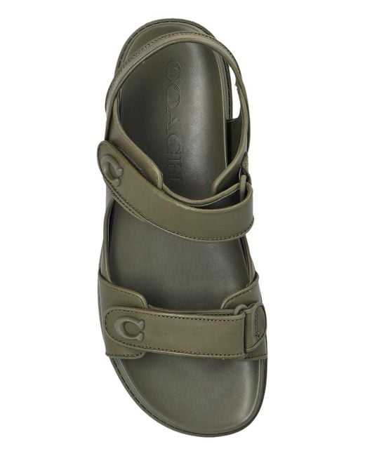 COACH Green Sandals With Logo for men