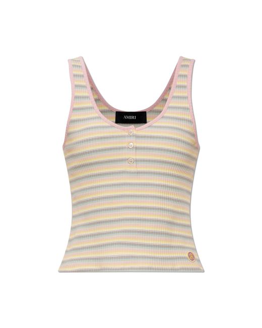 Amiri Natural Top With Striped Pattern