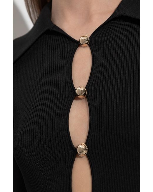 Self-Portrait Black Fitted Top