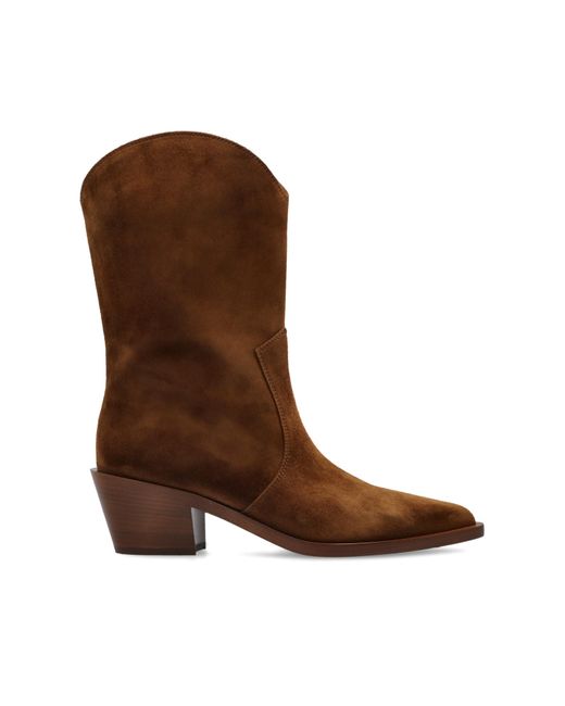 Gianvito Rossi Brown Leather Cowboy Boots
