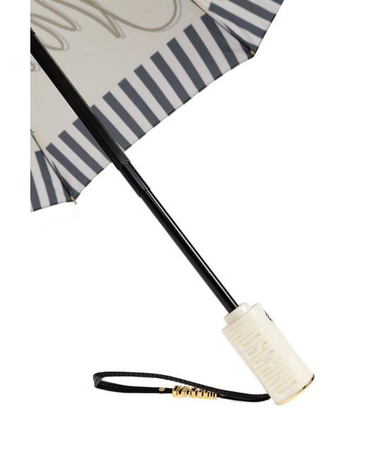 Moschino Umbrella With Logo in Natural