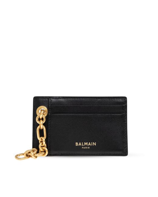 Balmain Black Card Holder With Monogram for men