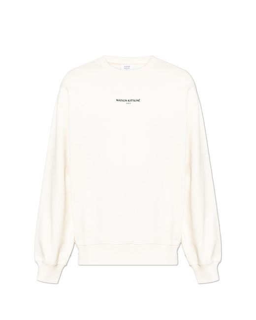 Maison Kitsuné White Sweatshirt With Logo for men