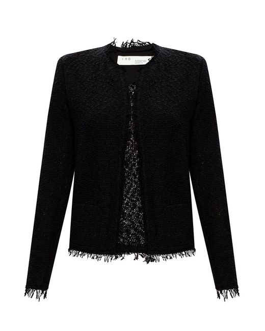 IRO Black Raw-Cut Cardigan