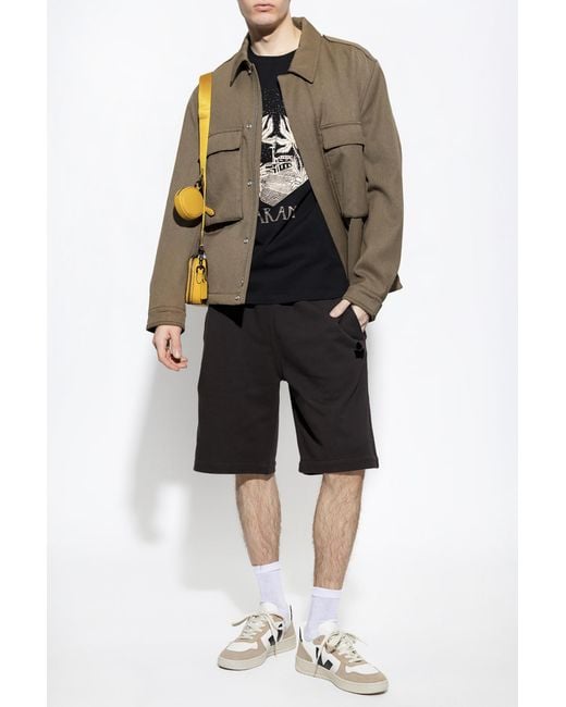 Isabel Marant White 'Mahelo' Shorts With Logo for men
