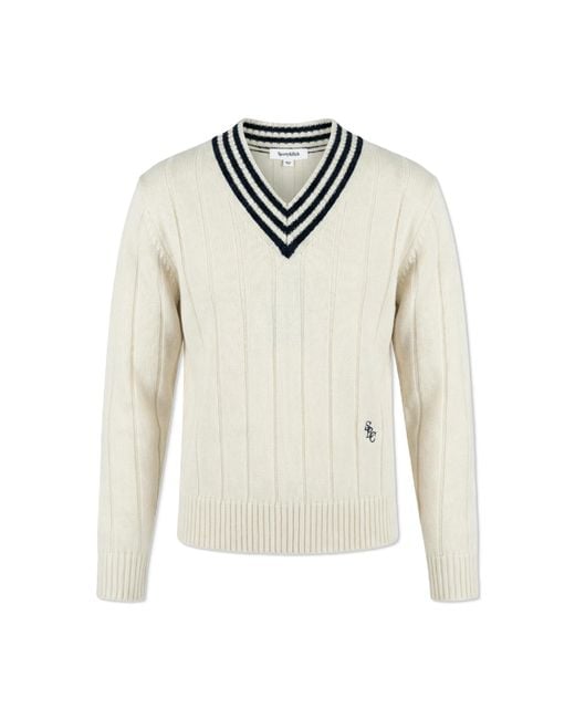 Sporty & Rich White Cashmere V-Neck Sweater