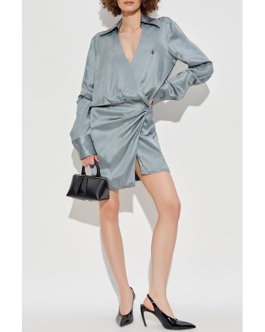 The Attico Blue Long Sleeve Dress
