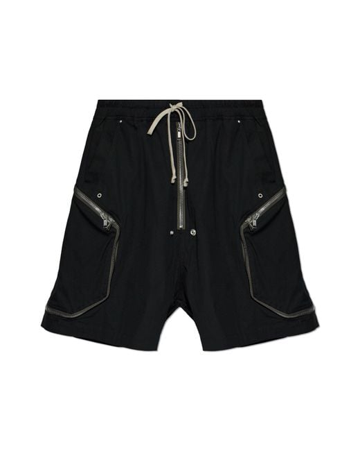 Rick Owens Black Cargo Shorts for men