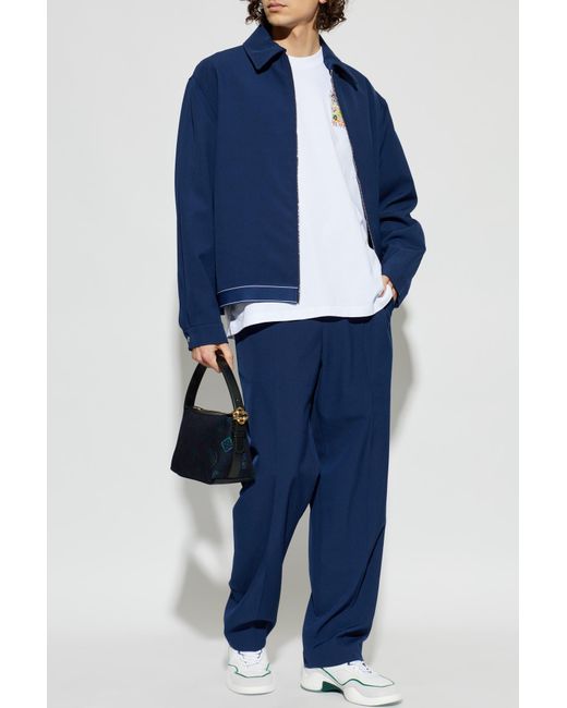 Casablanca Blue Trousers With Logo for men