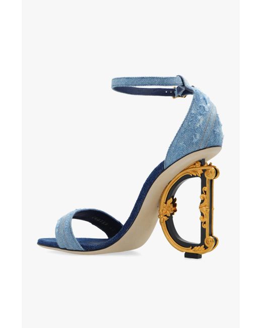 Dolce & Gabbana Blue Heeled Sandals,