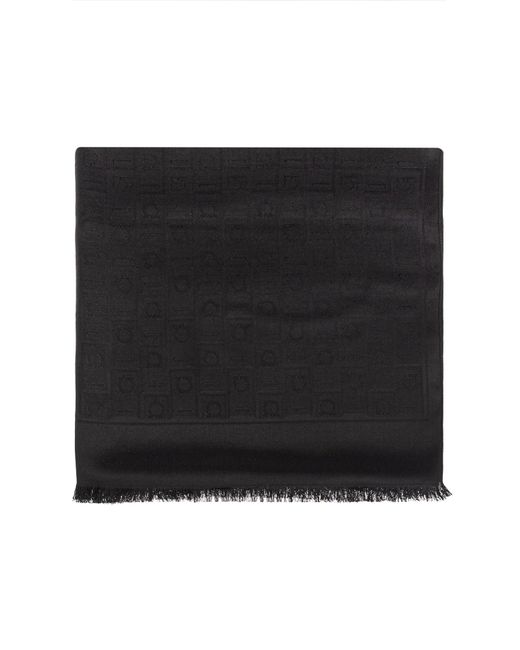 Ferragamo Black Scarf With Monogram