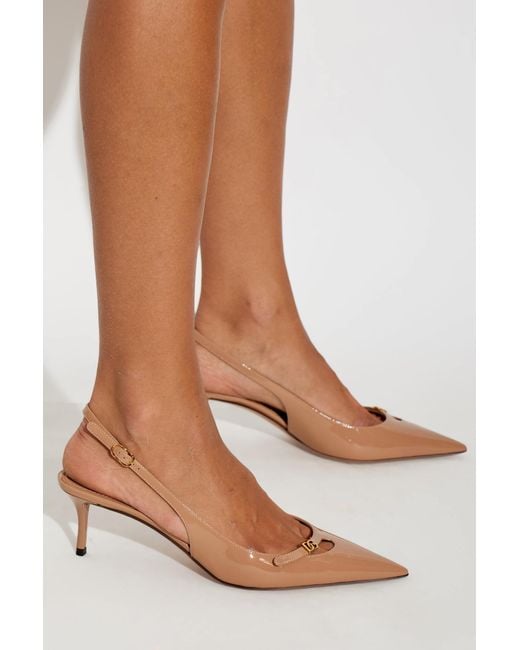 Dolce & Gabbana Brown Leather Heeled Shoes