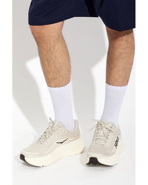 Hoka One One White 'Bondi 9' Sports Shoes for men