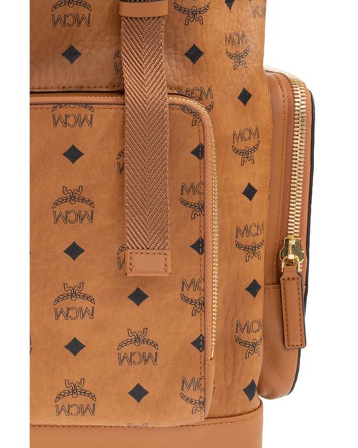 MCM Backpack With Logo in Brown for Men