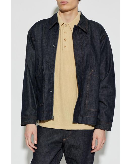 Rag & Bone Blue Denim Jacket With Logo Appliqué for men