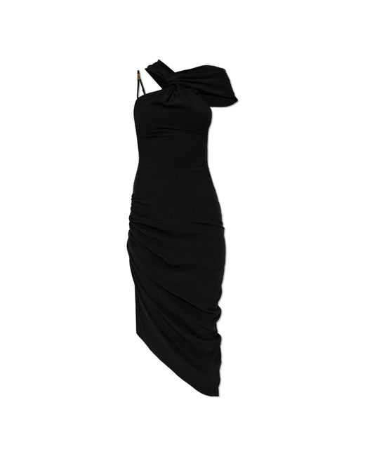 Versace Jeans Couture Black Dress With Side Draping
