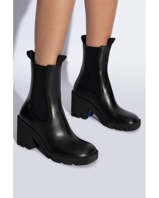Burberry Black 'Stride' Heeled Ankle Boots