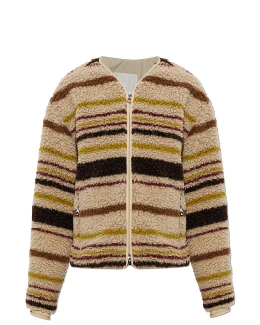 Moncler Brown Cardigan With Logo Patch