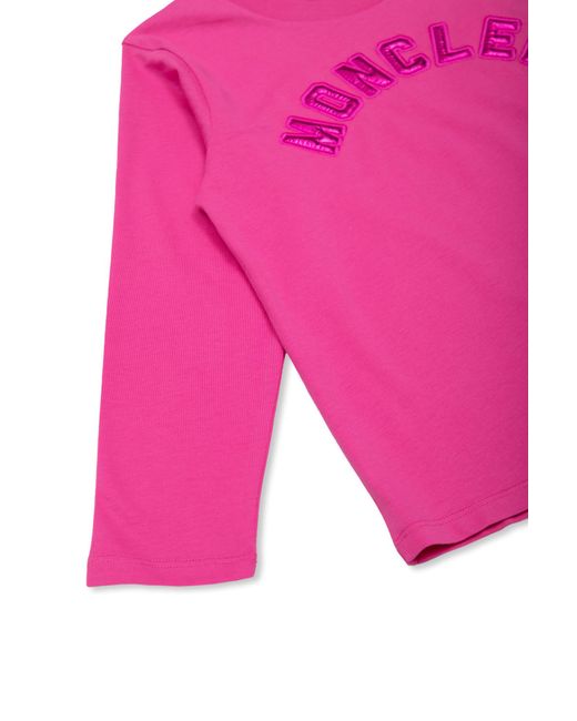 Moncler Tshirt With Long Sleeves in Pink Lyst