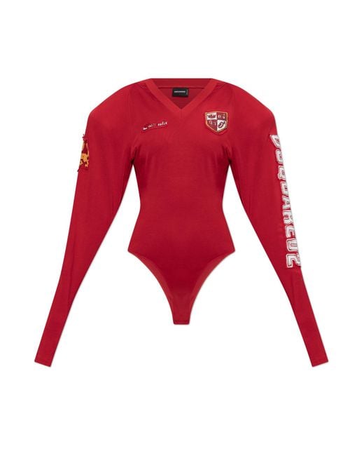 DSquared² Red Top With Shoulder Pads