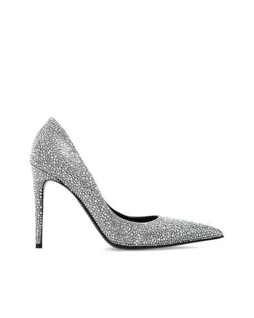 McQueen White 'Skull' Heeled Shoes