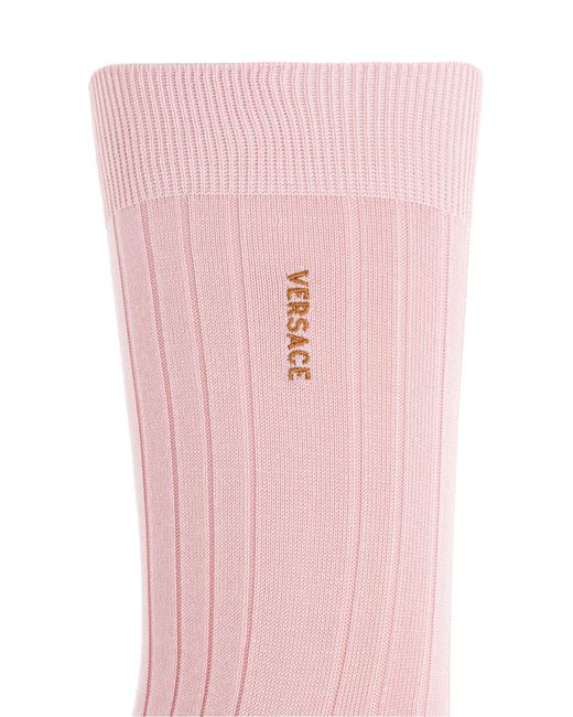 Versace Pink Socks With Logo